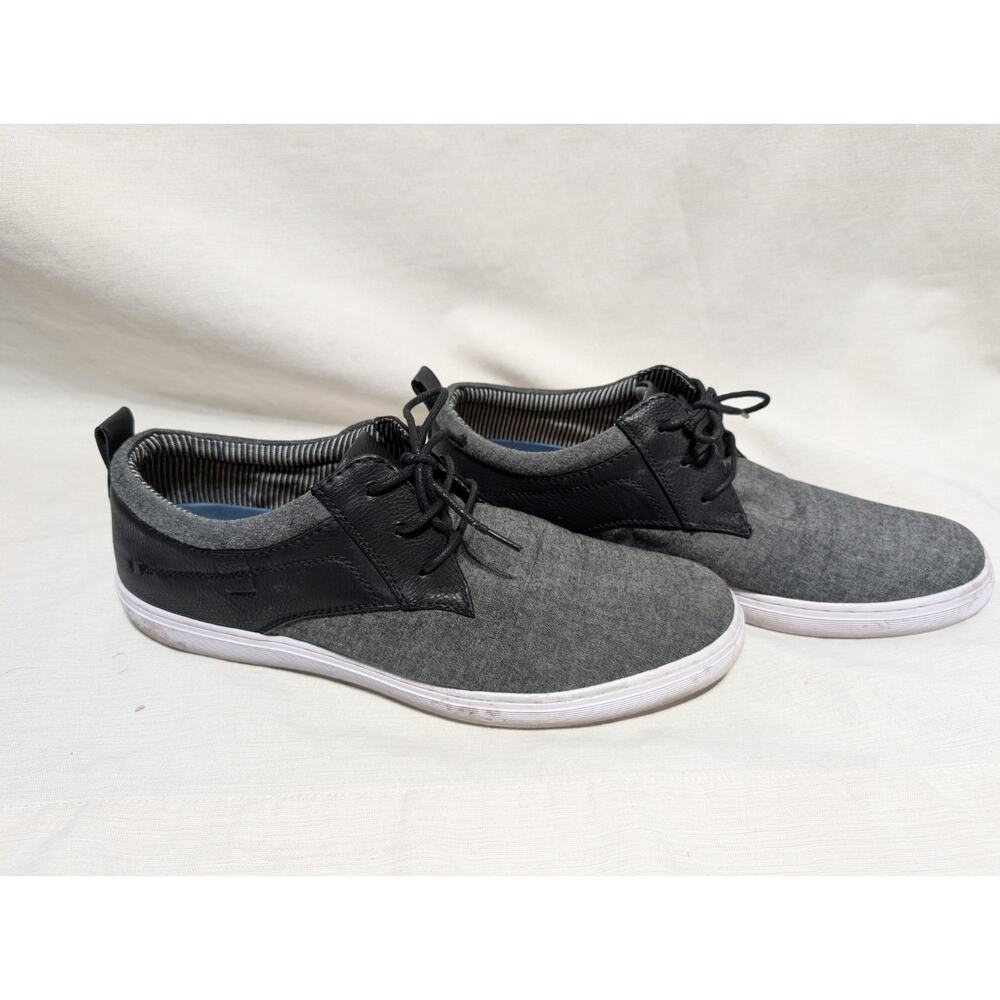 Steve Madden Mens Casual Sneaker Sz 10 Preppy Business Canvas Gray Black Instax